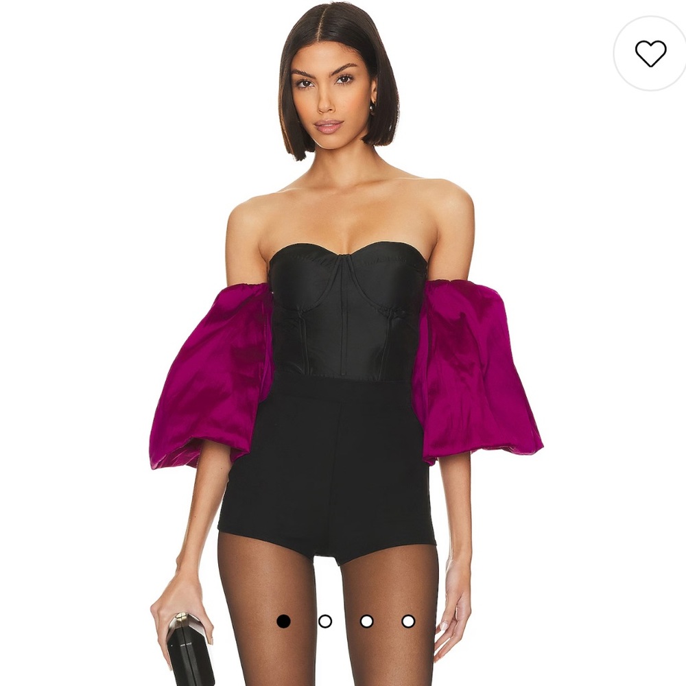 Dita Top in Black & Magenta
